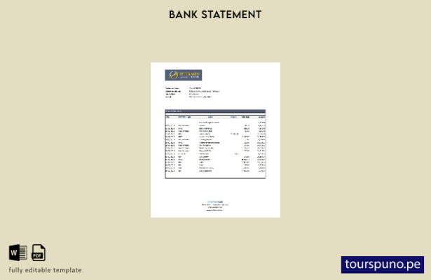 listo para imprimir plantilla de Excel de extracto bancario de Tayikistán Spitam